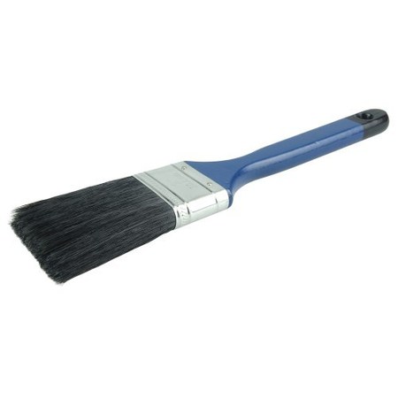 WEILER 2" Flat Sash Brush, Bristle, 3" Trim Len, Blue Lacquered Handle 40115